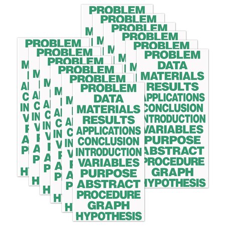 FLIPSIDE PRODUCTS Science Fair Title Cards, Green, 13 Per Set, 12PK 51620